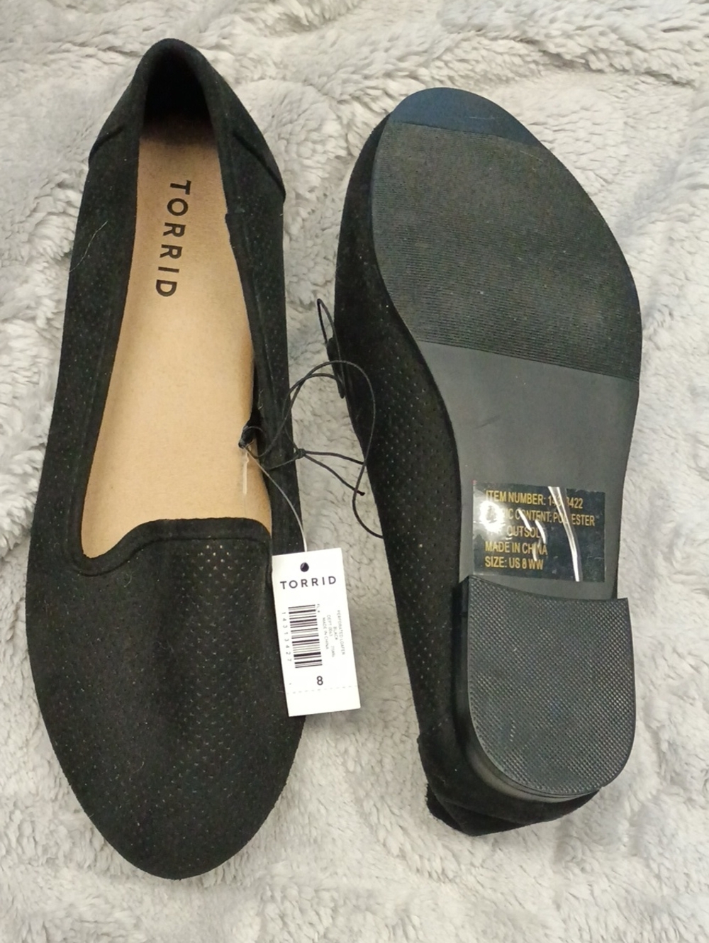 torrid Black Perforated Slip-On Flats